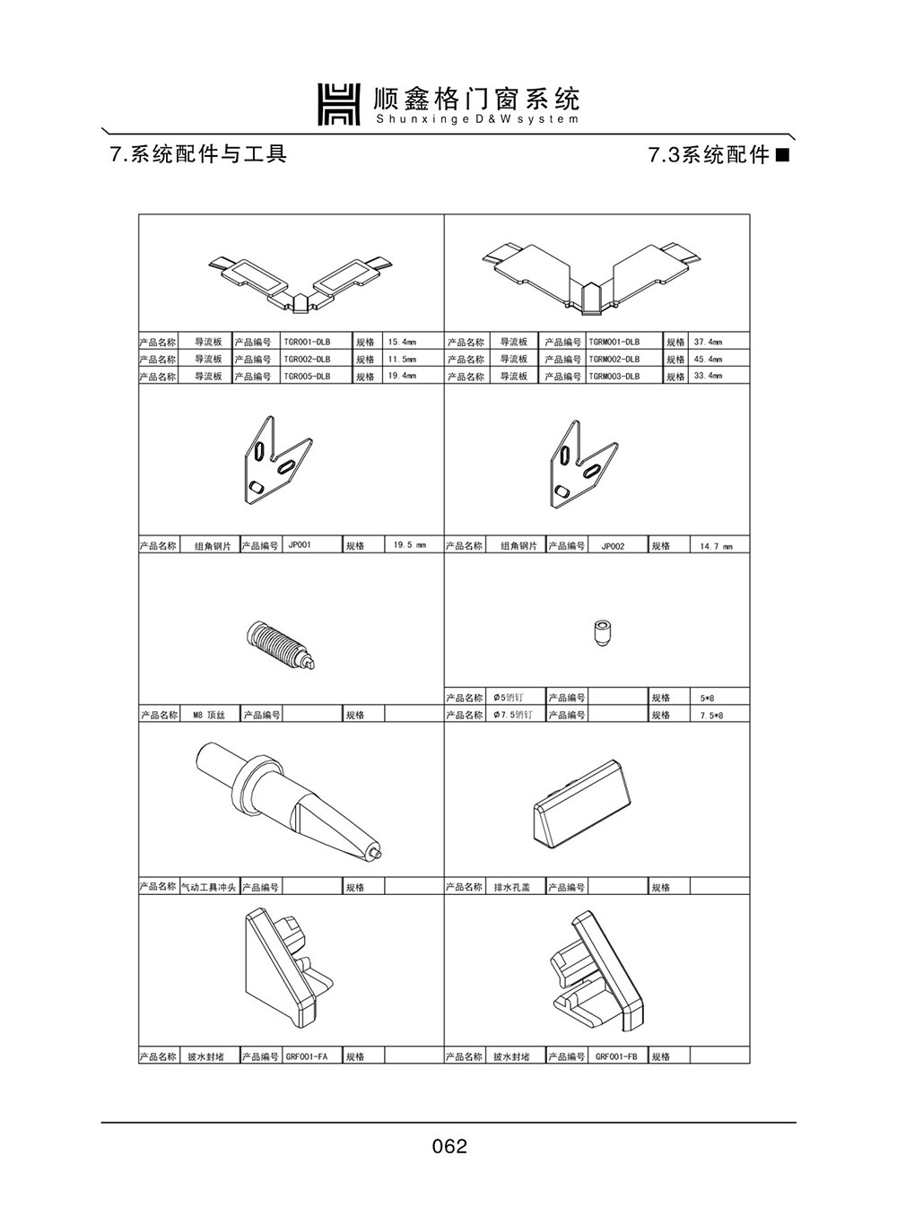 顺鑫阁门窗系统配件与工具