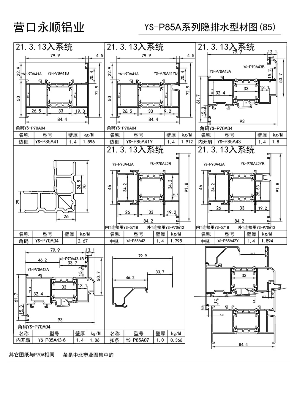 YS-P85A系列隐排水型材图(85)